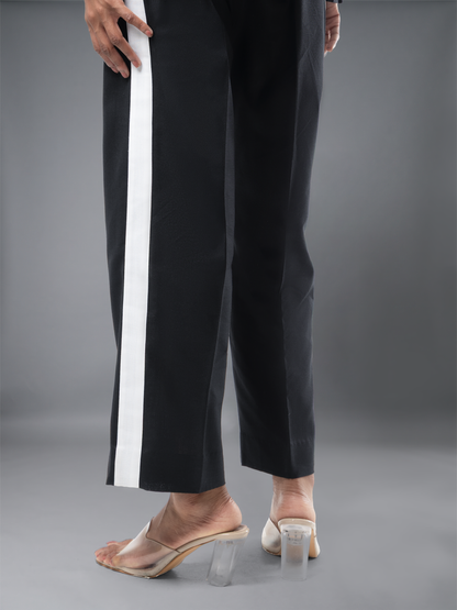 Black & White Geometric Colour Block Oversized Linen Coord Set