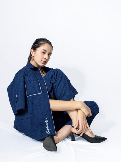 Zipping Euphoria In Blue Coord Set- EUPHORIA