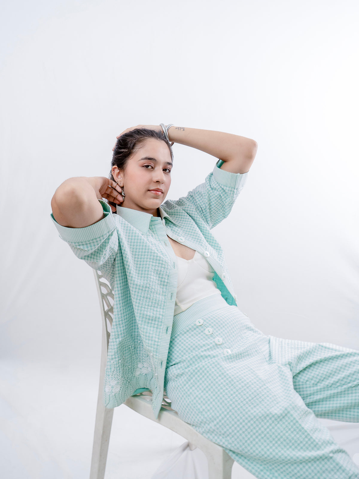 Mint To Be Checks Coord Set