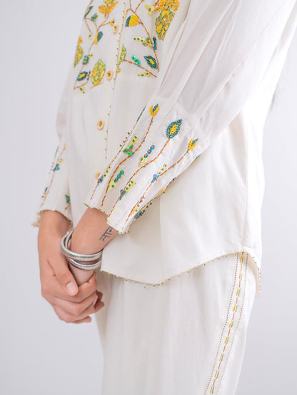 Premium Cotton Floral Embroidery Coord set- EUPHORIA