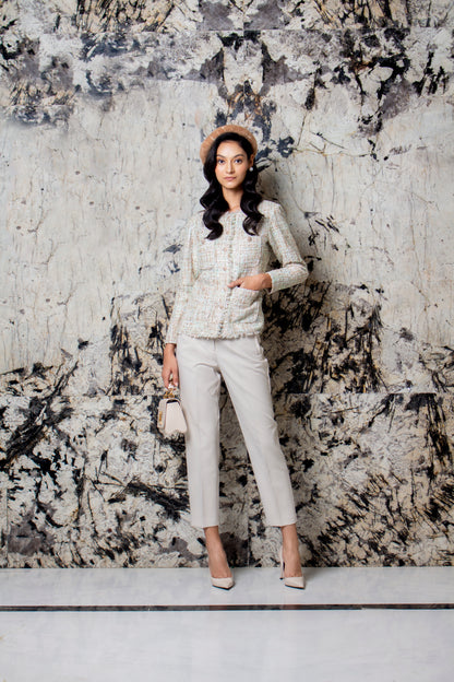 Le Sable Shimmer Tweed Blazer