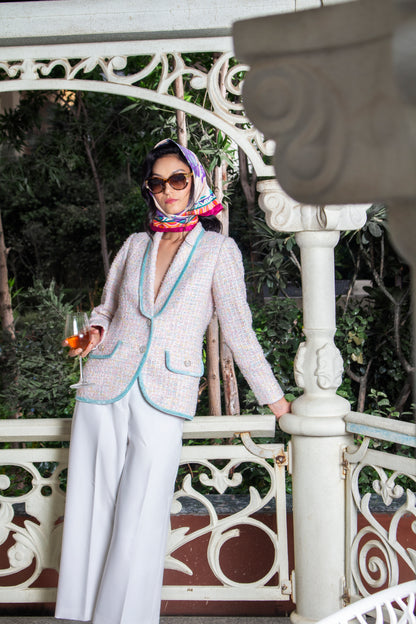 Rose Pink Shimmer Tweed Blazer