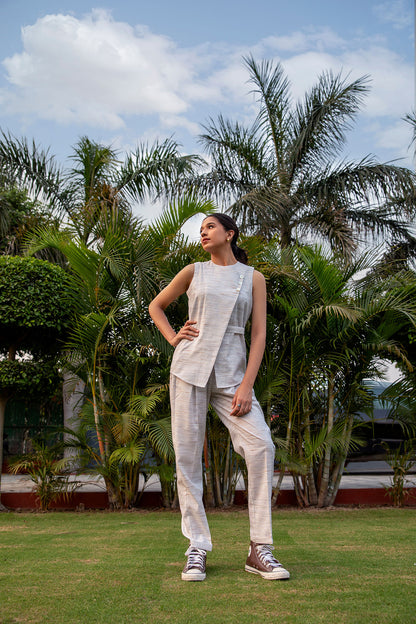 Khaki Soft Cotton linen Co-ord Set TROUSER