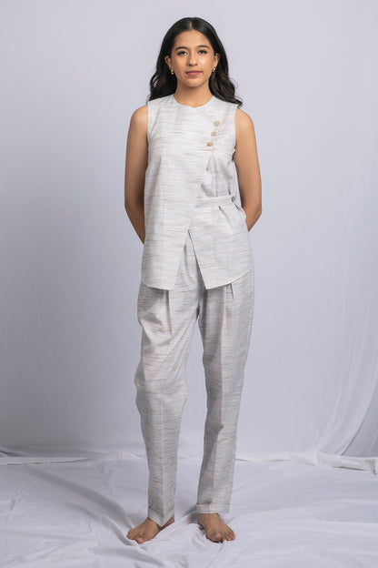 Khaki Soft Cotton linen Co-ord Set TROUSER